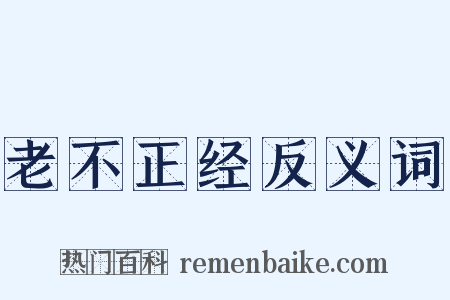 老不正经反义词是什么意思的图片